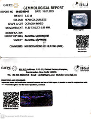 6.53/CT Natural White Sapphire with Govt Lab Certificate (110000)